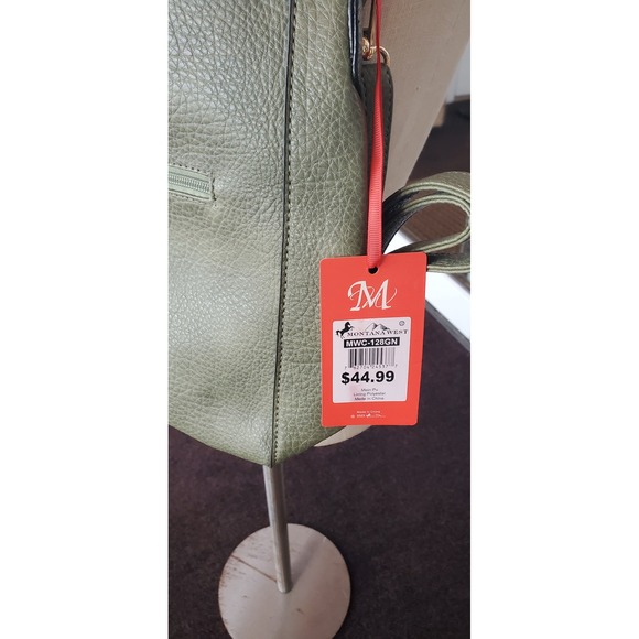 Montana West Women Olive Green Studded Hobo Shoulder Bag Purse MWC 128GN - Picture 6 of 8